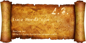 Lucz Horácia névjegykártya